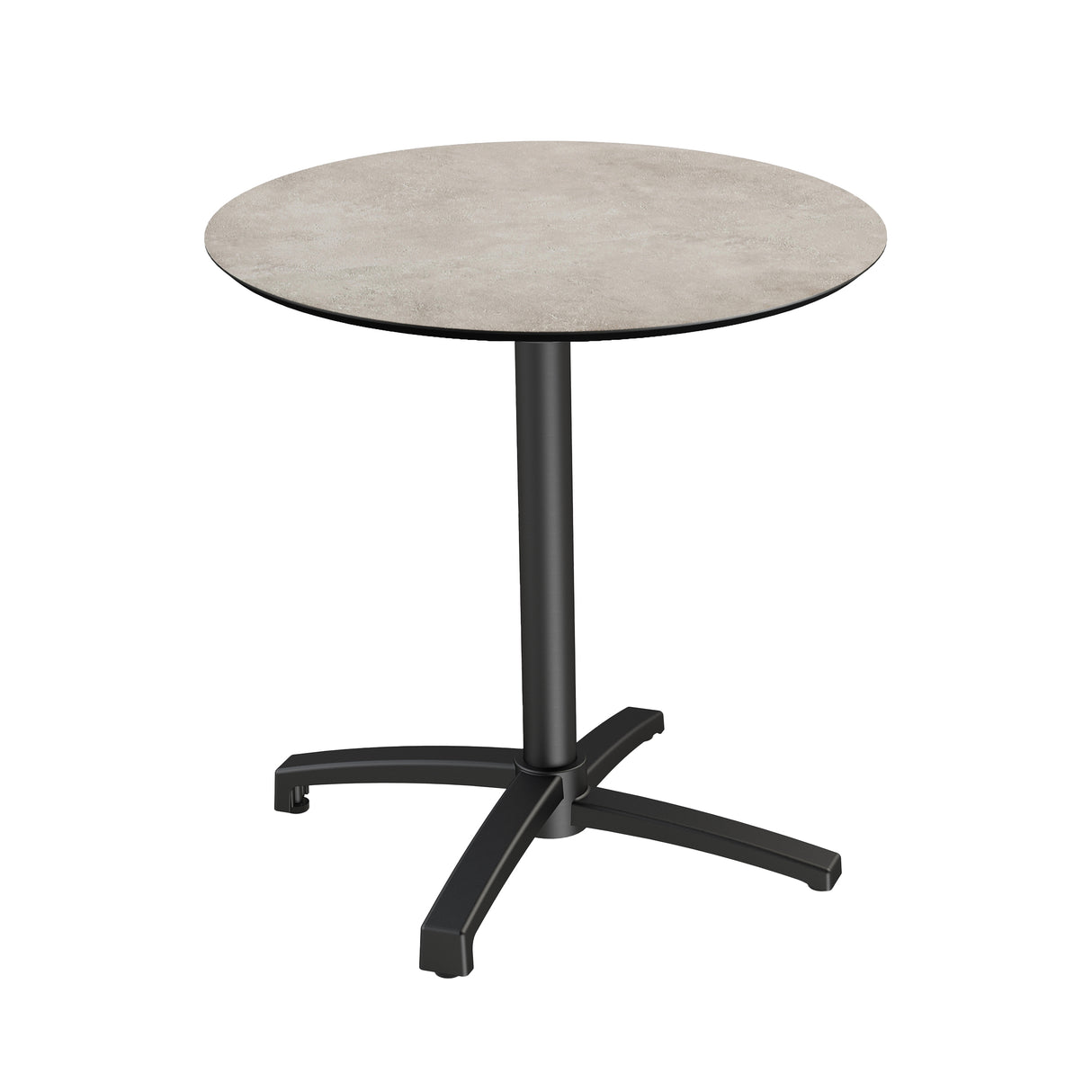 X Cross table de bistrot avec piètement noir + plateau HPL Moonstone Ø70 cm - VEBA - 1 pcs