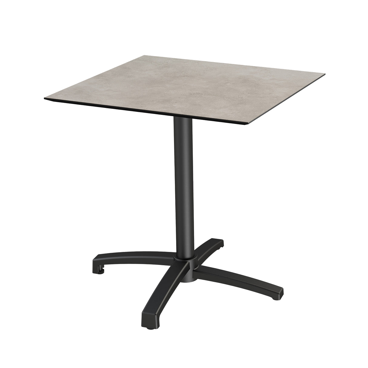 X Cross table de bistrot avec piètement noir + plateau HPL Moonstone 70x70 cm - VEBA - 1 pcs
