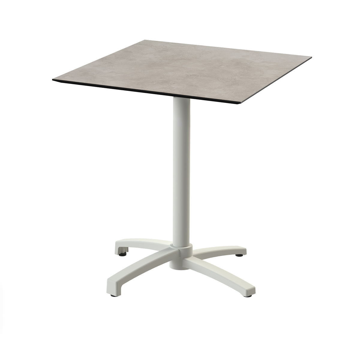 X Cross table de bistrot avec piètement sable + plateau HPL Moonstone 70x70 cm - VEBA - 1 pcs