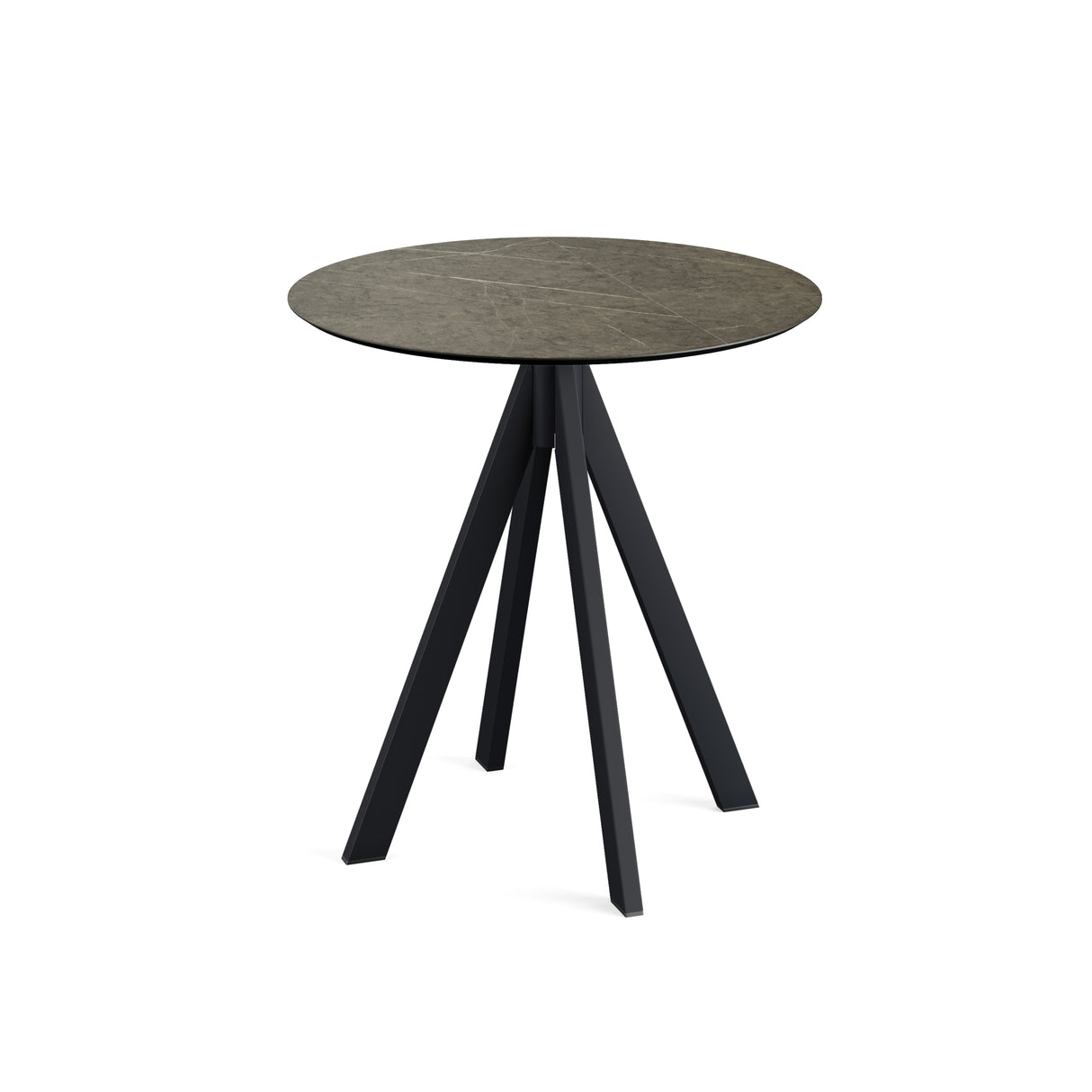 Infinity table de bistrot avec piètement noir + plateau HPL Midnight Marble Ø70 cm - VEBA - 1 pcs