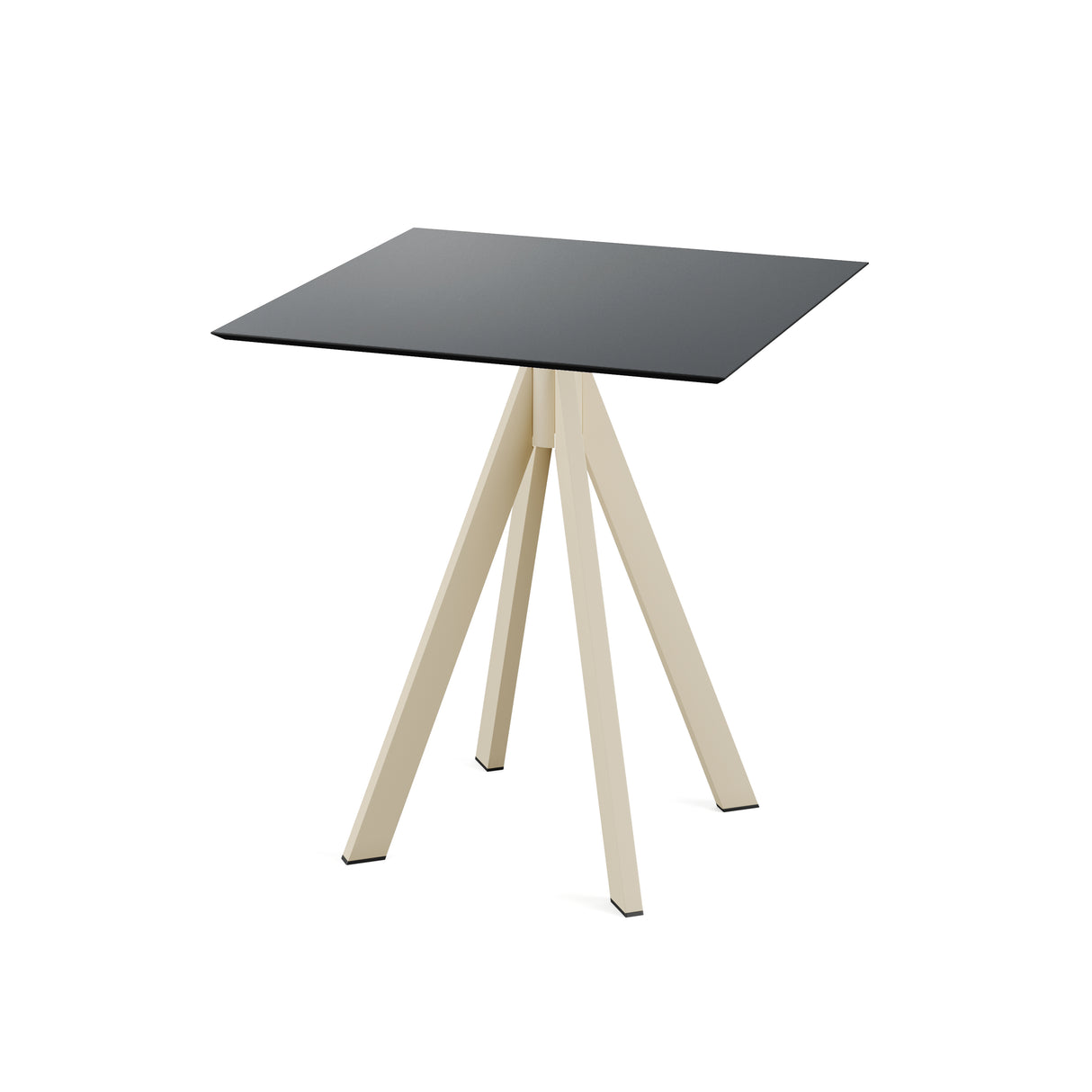Infinity table de bistrot avec piètement sable + plateau HPL noir 70x70 cm - VEBA - 1 pcs