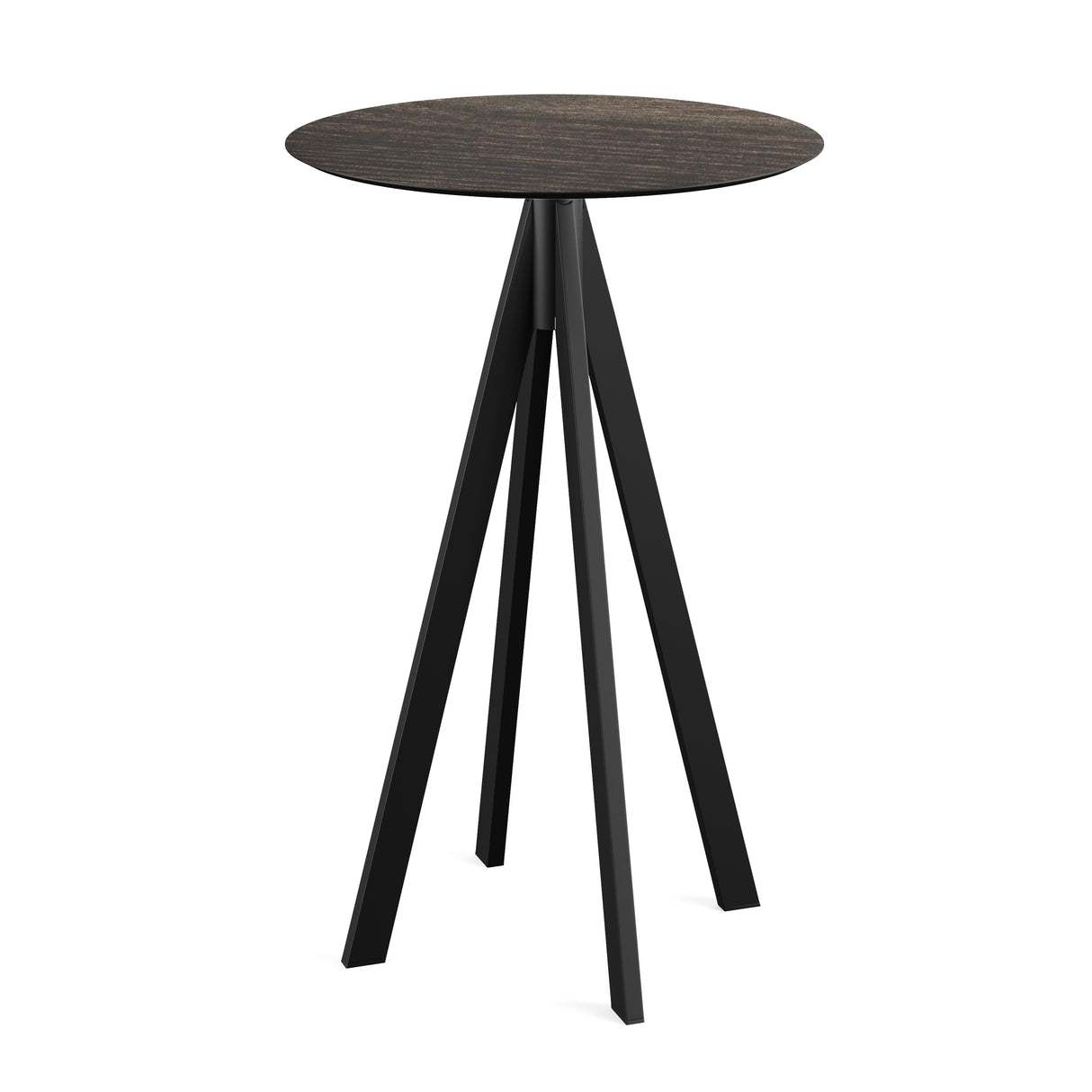 Infinity mange-debout avec piètement noir + plateau HPL Riverwashed Wood Ø70 cm - VEBA - 1 pcs