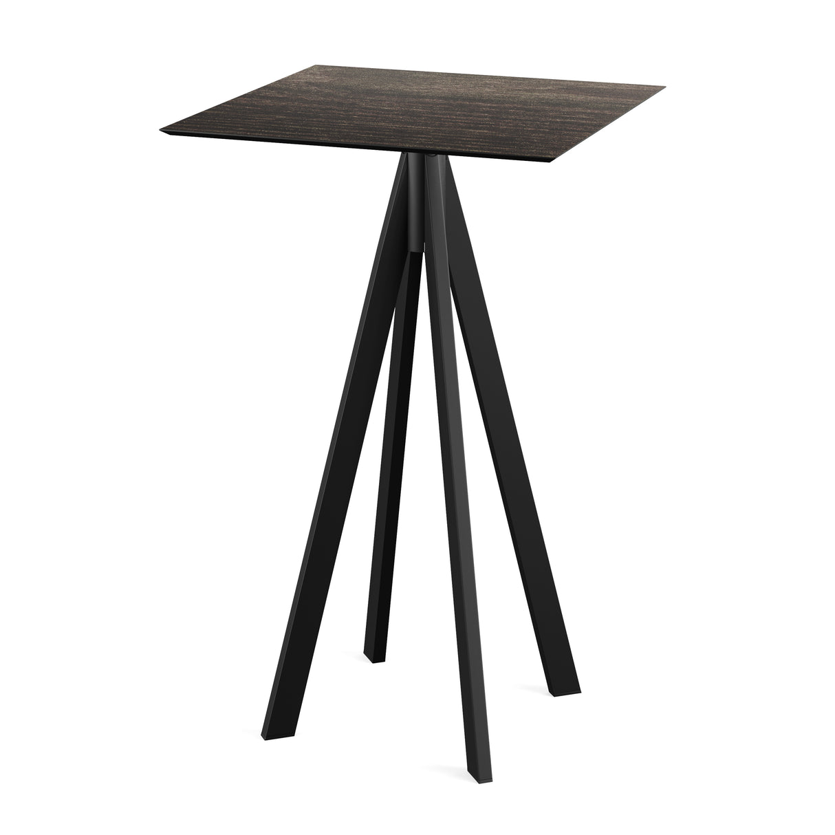Infinity mange-debout avec piètement noir + plateau HPL Riverwashed Wood 70x70 cm - VEBA - 1 pcs