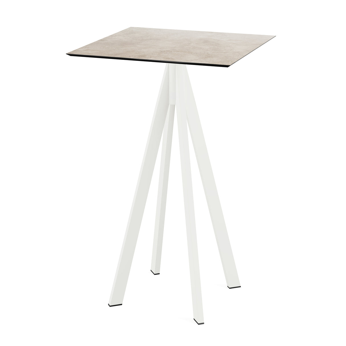 Infinity mange-debout avec piètement blanc + plateau HPL Moonstone 70x70 cm - VEBA - 1 pcs