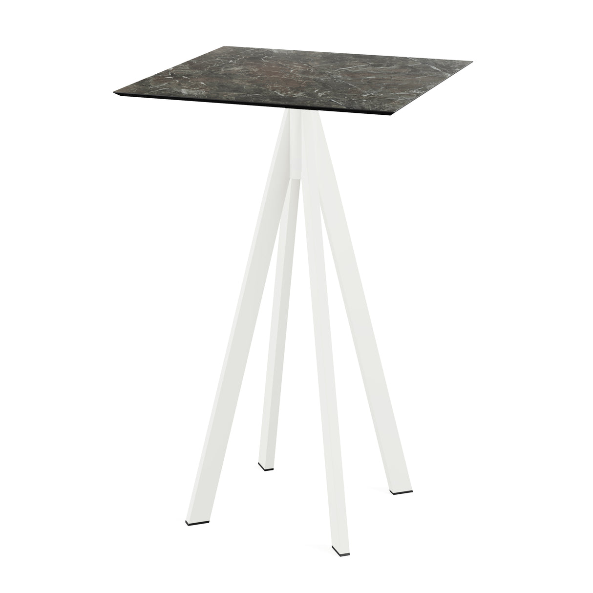 Infinity mange-debout avec piètement blanc + plateau HPL Galaxy Marble 70x70 cm - VEBA - 1 pcs