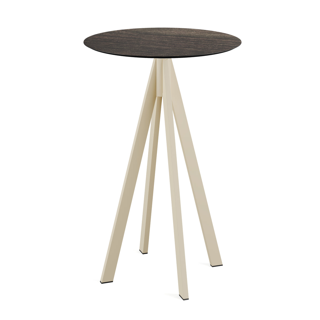 Infinity mange-debout avec piètement sable + plateau HPL Riverwashed Wood Ø70 cm - VEBA - 1 pcs