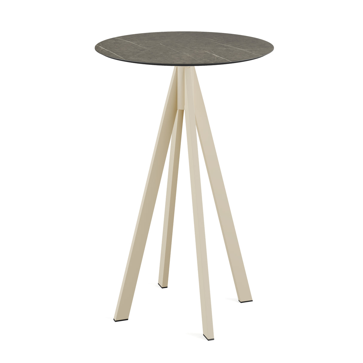 Infinity mange-debout avec piètement sable + plateau HPL Midnight Marble Ø70 cm - VEBA - 1 pcs