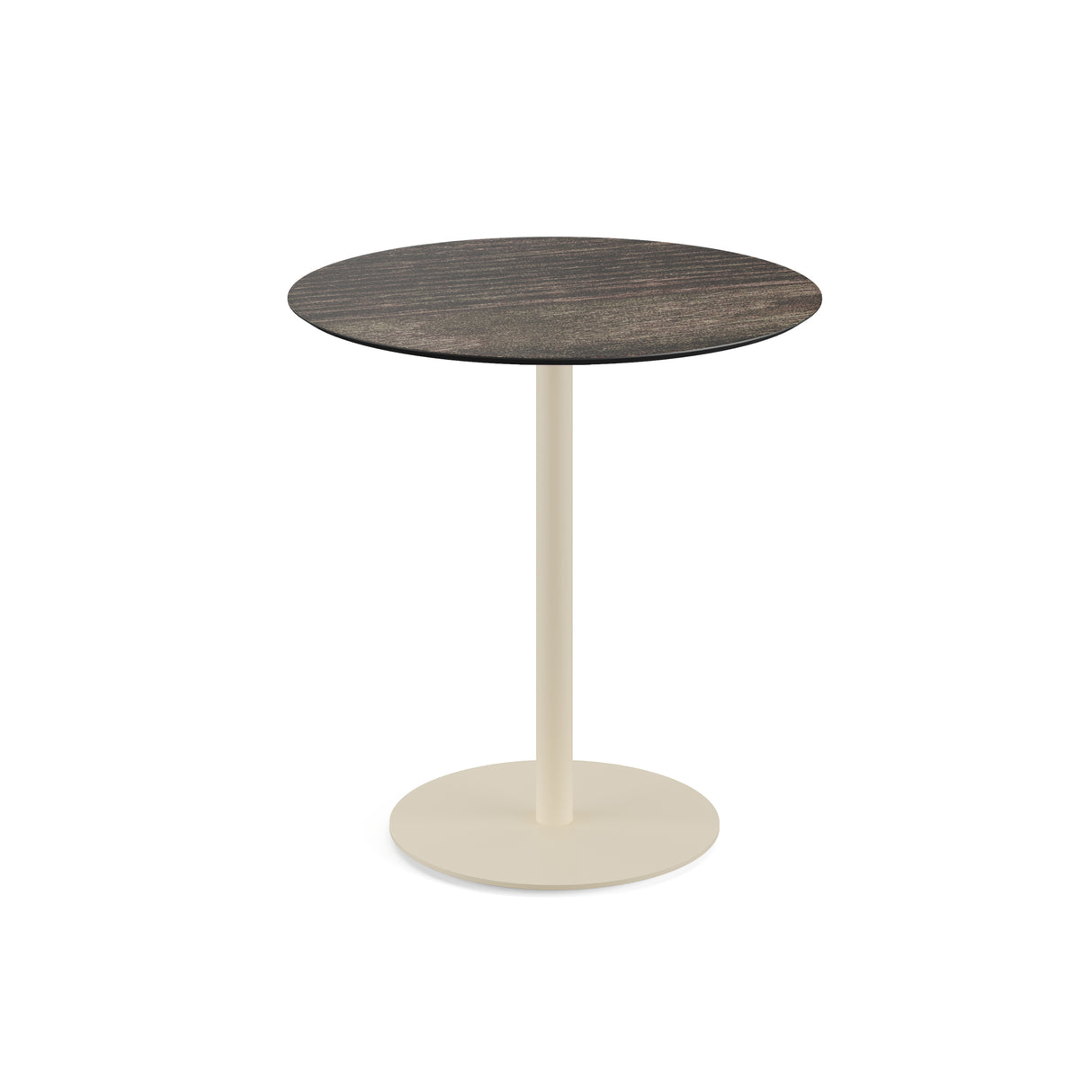 Urban table de bistrot avec piètement sable + plateau HPL Riverwashed Wood Ø70 cm - VEBA - 1 pcs