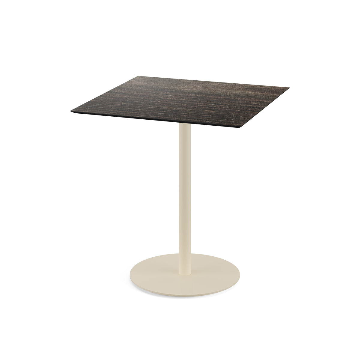 Urban table de bistrot avec piètement sable + plateau HPL Riverwashed Wood 70x70 cm - VEBA - 1 pcs
