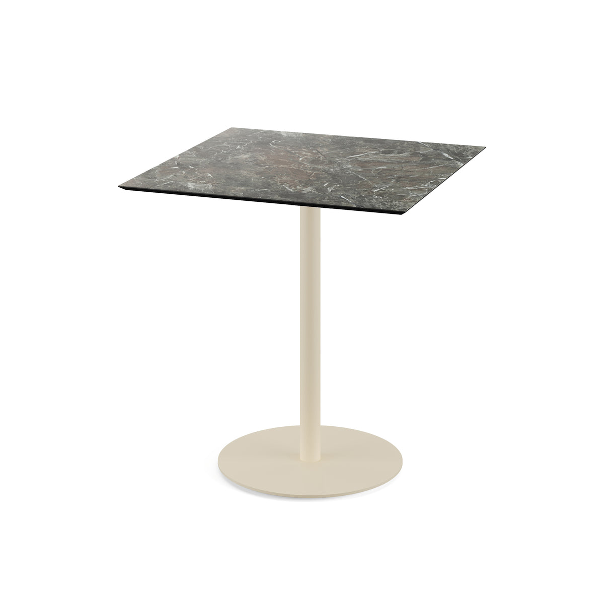 Urban table de bistrot avec piètement sable + plateau HPL Galaxy Marble 70x70 cm - VEBA - 1 pcs