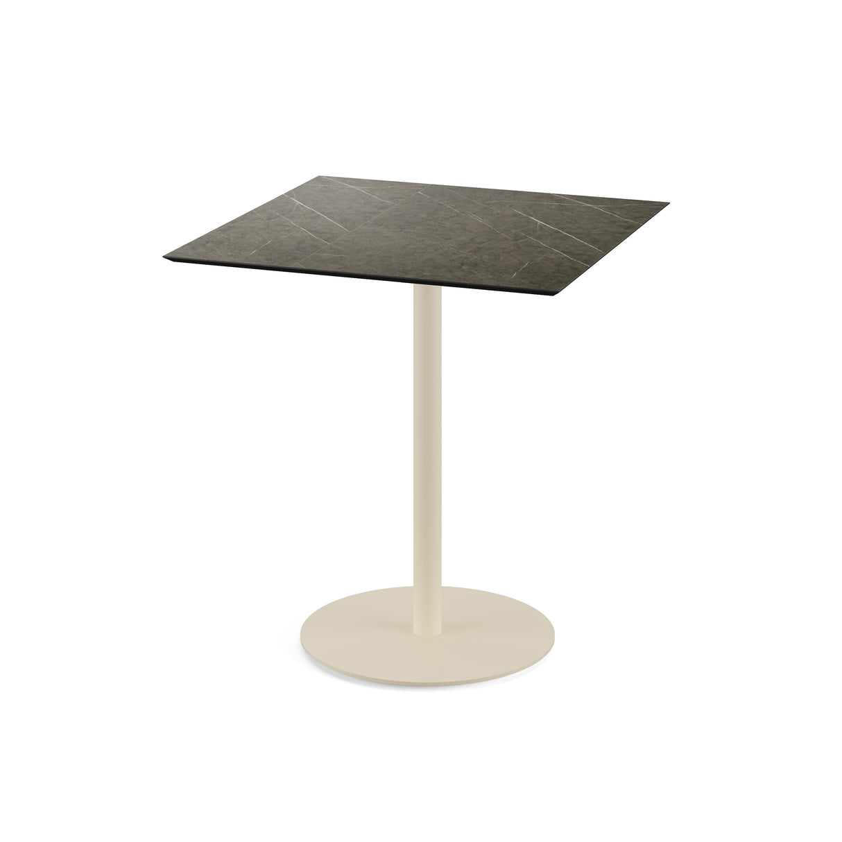Urban table de bistrot avec piètement sable + plateau HPL Midnight Marble 70x70 cm - VEBA - 1 pcs