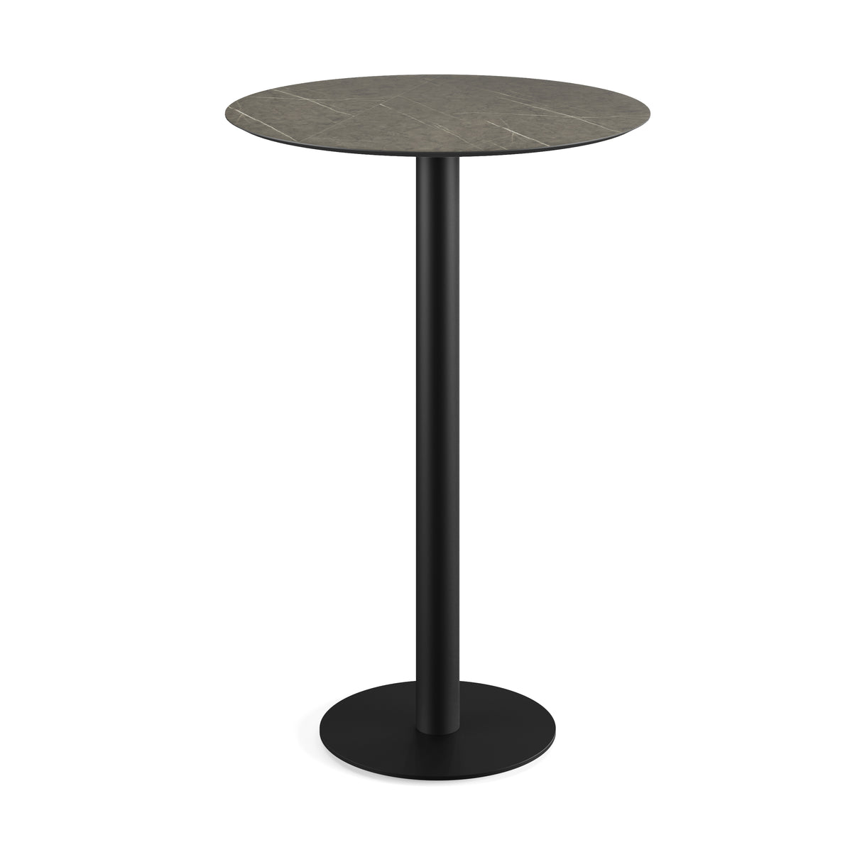 Urban mange-debout avec piètement noir + plateau HPL Midnight Marble Ø70 cm - VEBA - 1 pcs