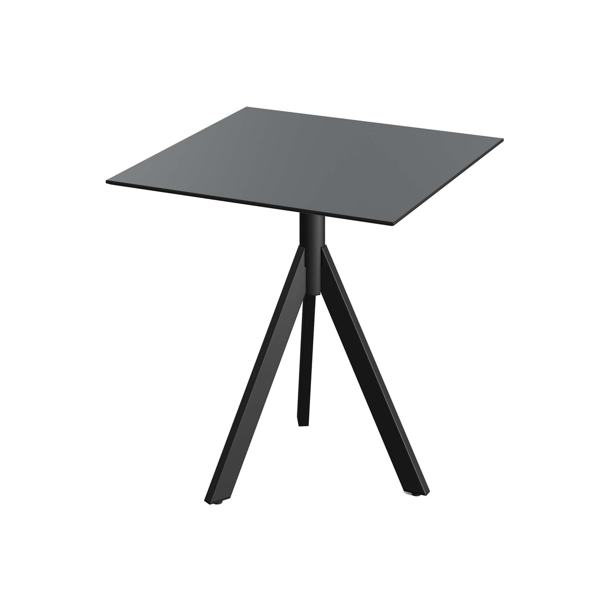 Infinity Tripod table de bistrot avec piètement noir + plateau HPL noir 70x70 cm - VEBA - 1 pcs