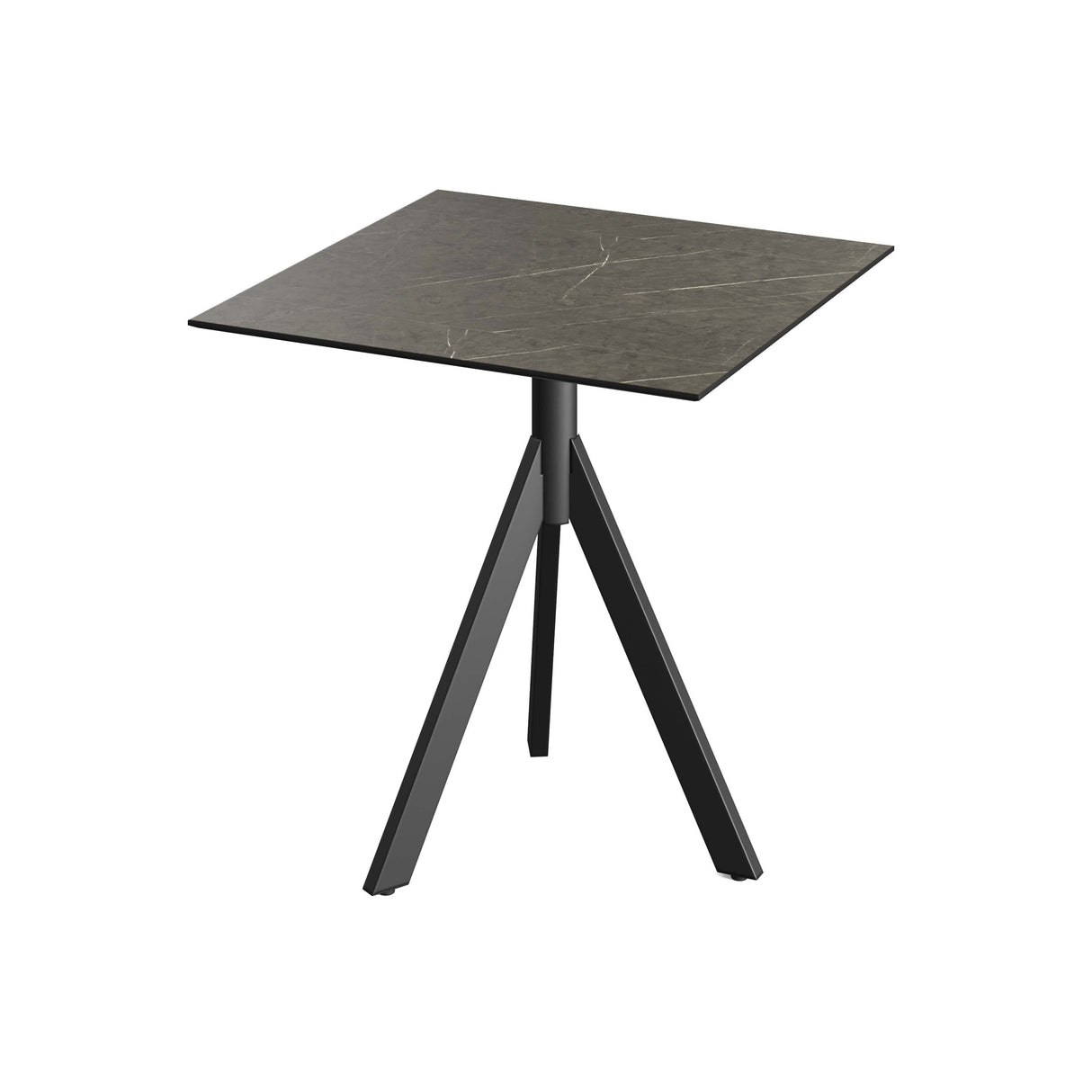 Infinity Tripod table de bistrot avec piètement noir + plateau HPL Midnight Marble 70x70 cm - VEBA - 1 pcs