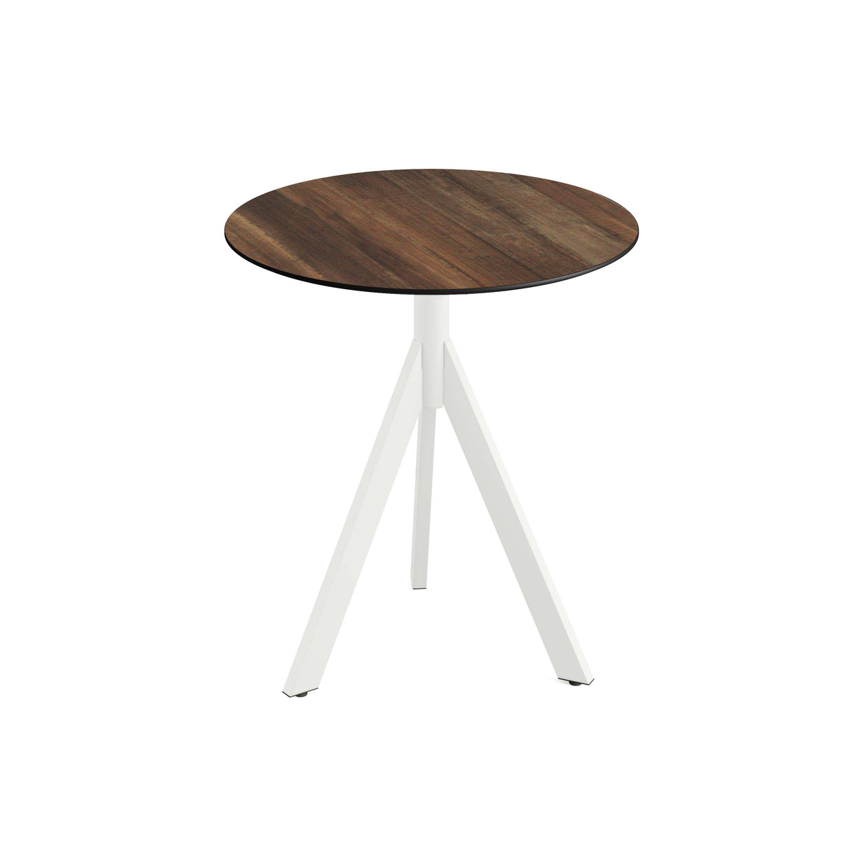 Infinity Tripod table de bistrot avec piètement blanc + plateau HPL Tropical Wood Ø70 cm - VEBA - 1 pcs