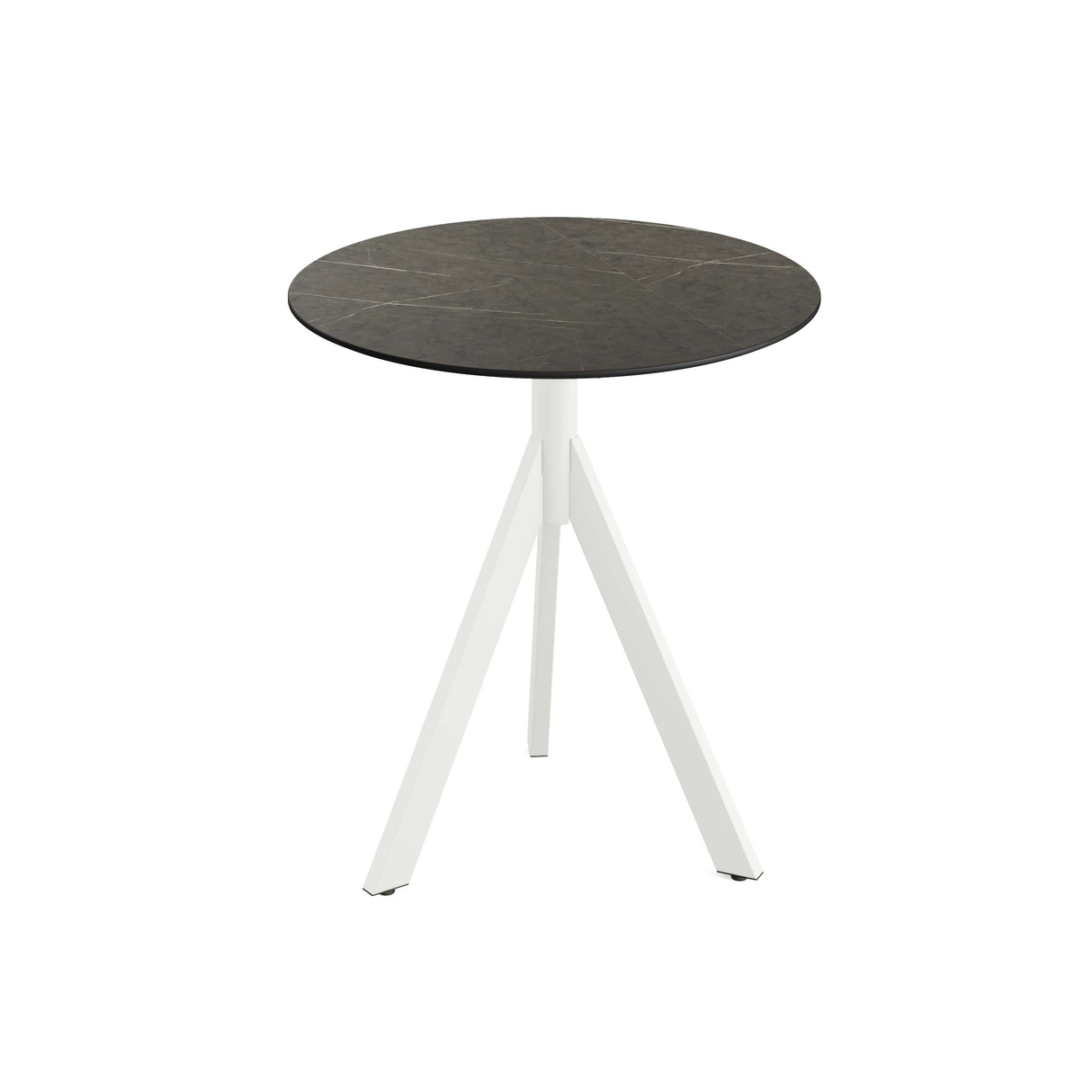 Infinity Tripod table de bistrot avec piètement blanc + plateau HPL Midnight Marble Ø70 cm - VEBA - 1 pcs