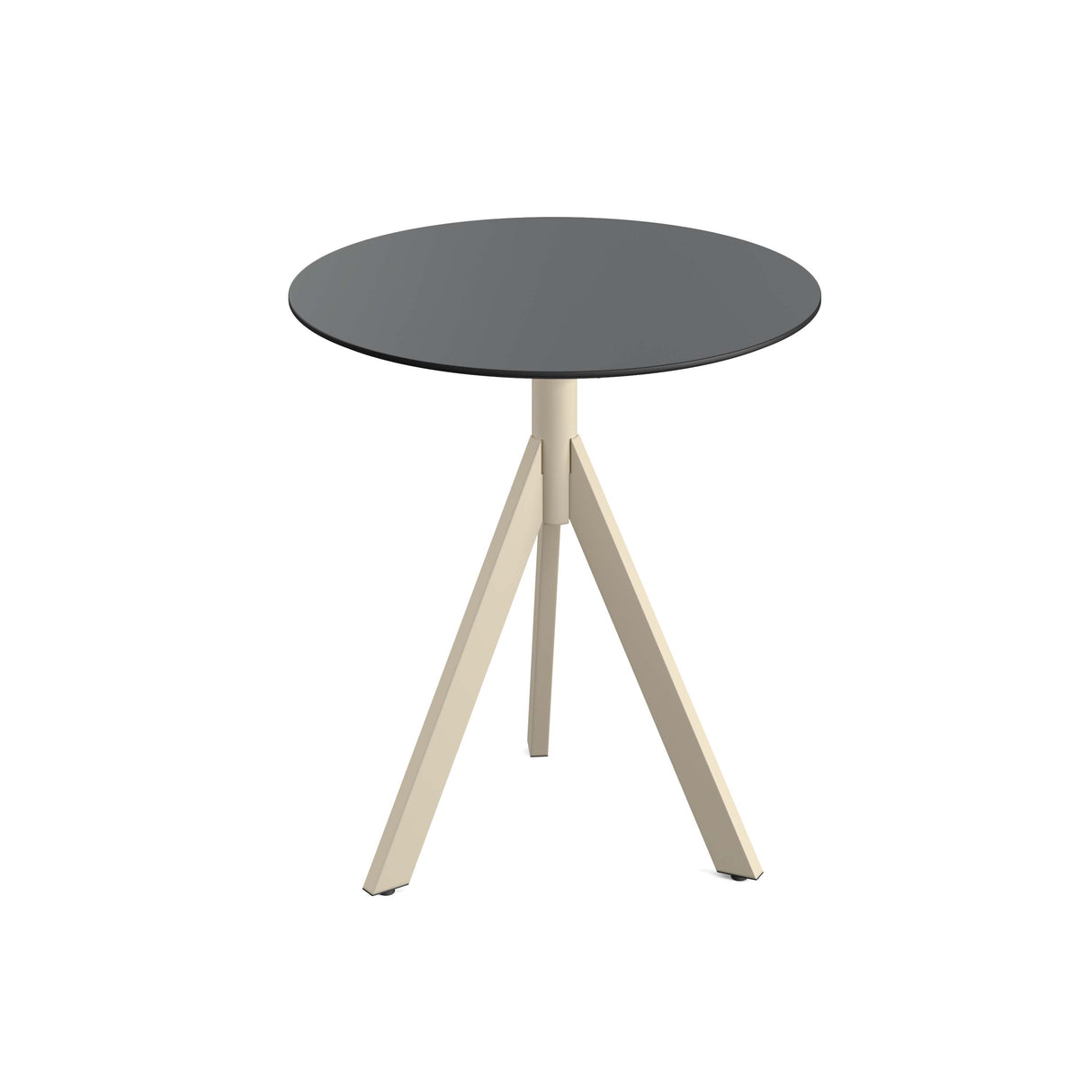 Infinity Tripod table de bistrot avec piètement sable + plateau HPL noir Ø70 cm - VEBA - 1 pcs