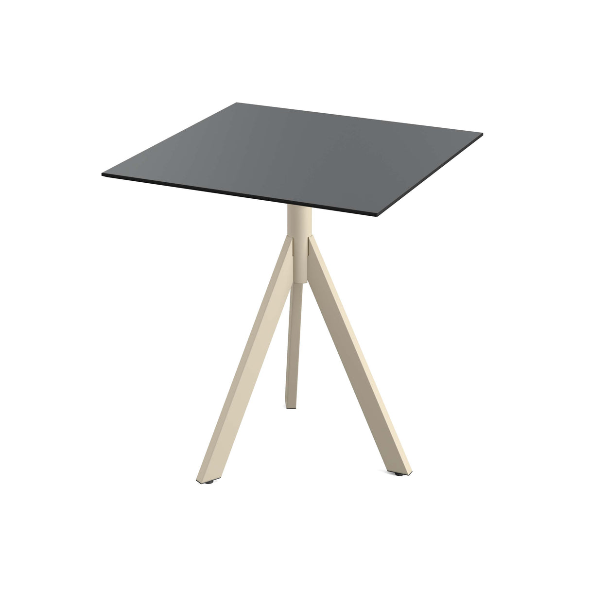 Infinity Tripod table de bistrot avec piètement sable + plateau HPL noir 70x70 cm - VEBA - 1 pcs