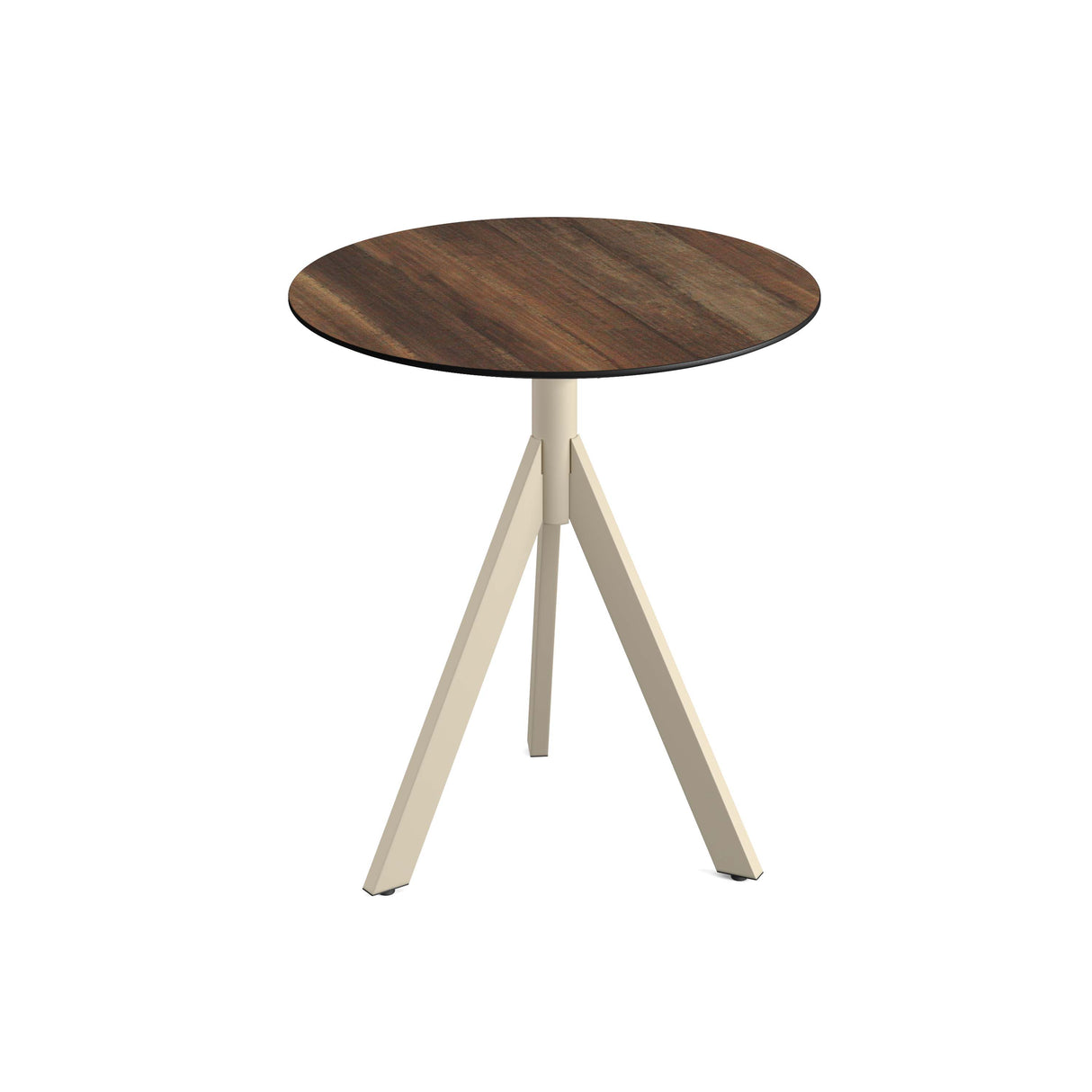 Infinity Tripod table de bistrot avec piètement sable + plateau Bistrotafel zand frame + Tropical Wood HPL Ø70 cm - VEBA - 1 pcs
