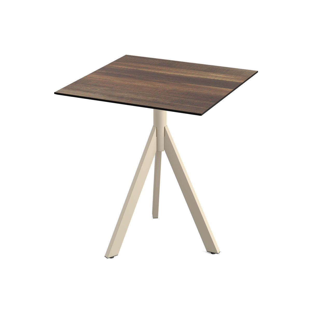 Infinity Tripod table de bistrot avec piètement sable + plateau HPL Tropical Wood 70x70 cm - VEBA - 1 pcs