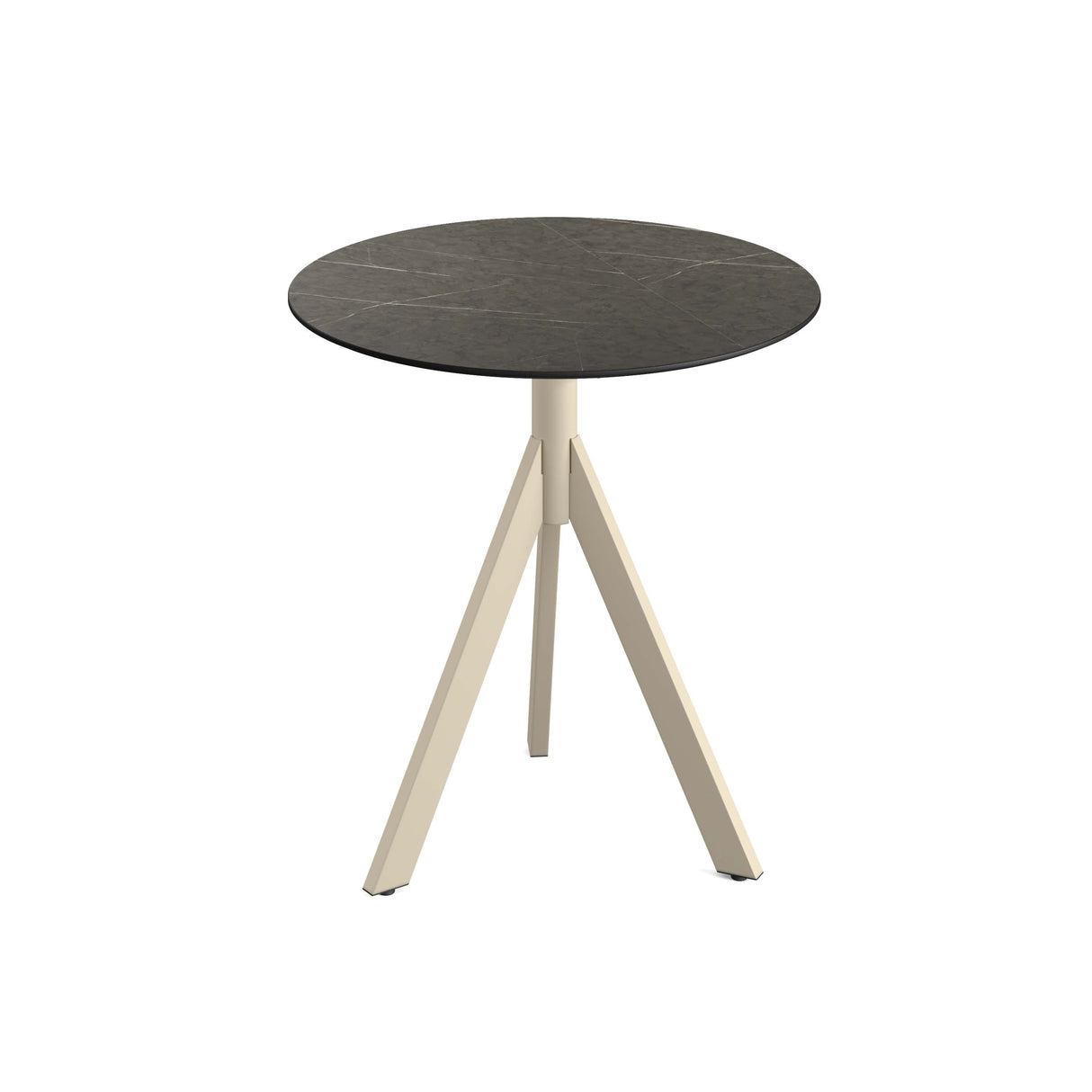 Infinity Tripod table de bistrot avec piètement sable + plateau HPL Midnight Marble Ø70 cm - VEBA - 1 pcs