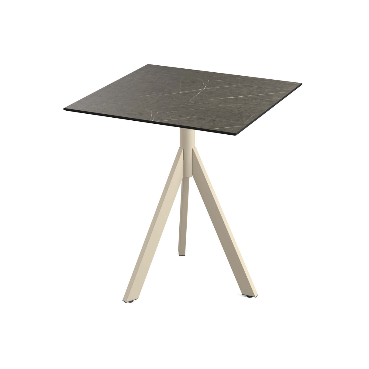 Infinity Tripod table de bistrot avec piètement sable + plateau HPL Midnight Marble 70x70 cm - VEBA - 1 pcs