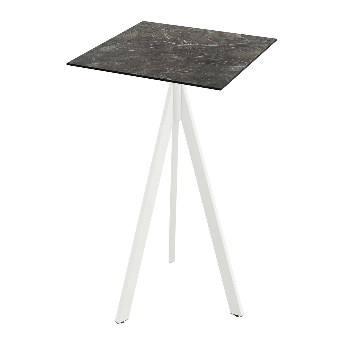 Infinity Tripod mange-debout avec piètement blanc + plateau HPL Galaxy Marble 70x70 cm - VEBA - 1 pcs