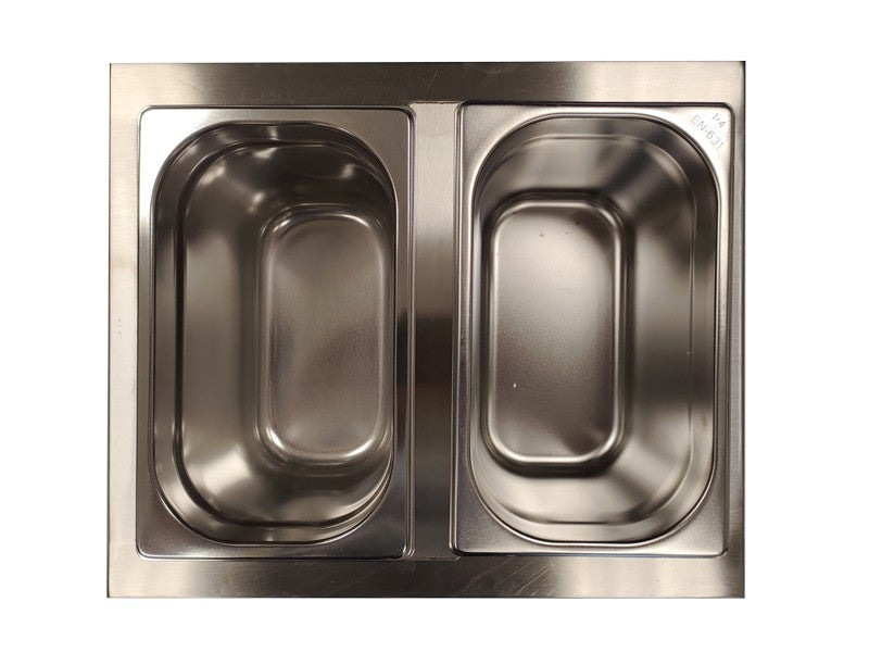 2 bacs 1/4 + 1 Barrette + 2 couvercles - KITBAC14