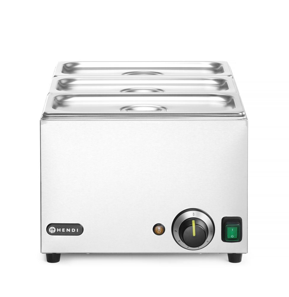 Set Bain-marie Ranger + 3 x bac GN 1/3 avec couvercle - HENDI