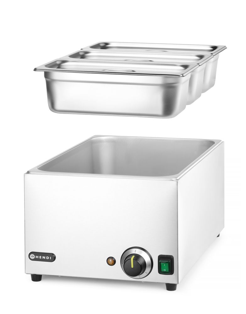 Set Bain-marie Ranger + 3 x bac GN 1/3 avec couvercle - HENDI