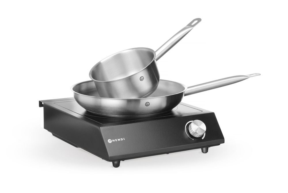 Set : Plaque de cuisson à induction 3500W + casserole + poêle - HENDI