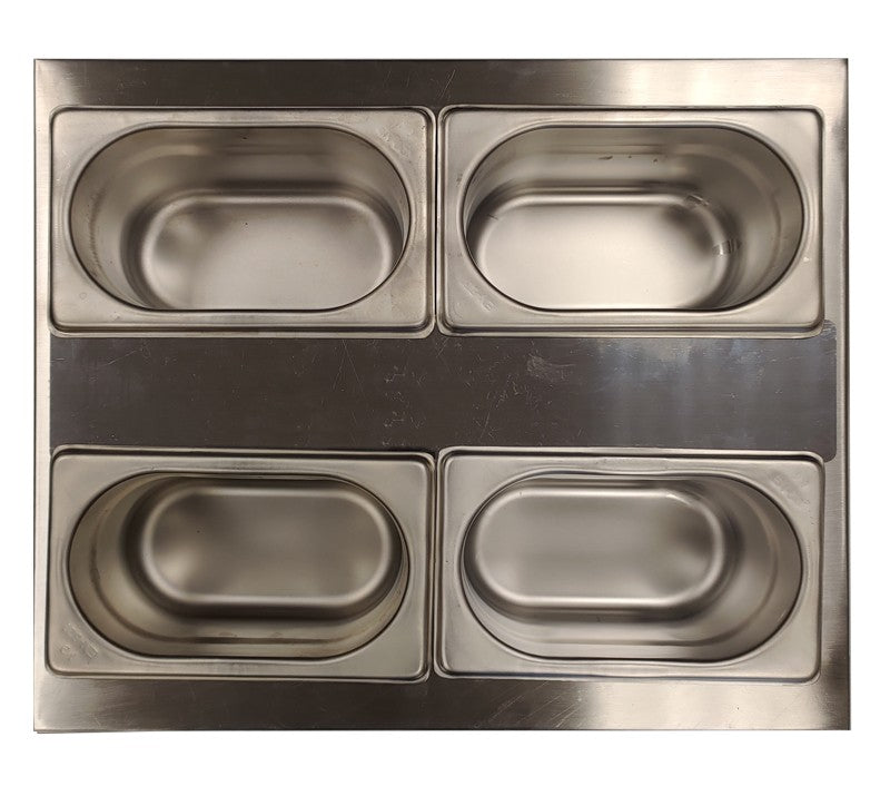 4 bacs 1/9 +1 Barrette + 4 couvercles - KITBAC19