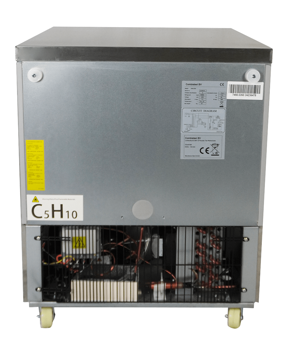 RÉFRIGÉRATEUR/CONGÉLATEUR EN ACIER INOX COMMUTABLE 1 PORTE - 7450.0260 - COMBISTEEL