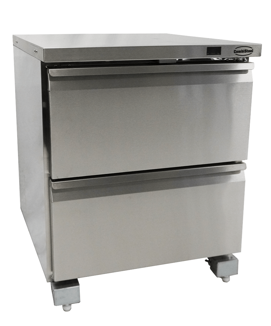 RÉFRIGÉRATEUR/CONGÉLATEUR EN ACIER INOX COMMUTABLE 2 TIROIR - 7450.0265 - COMBISTEEL
