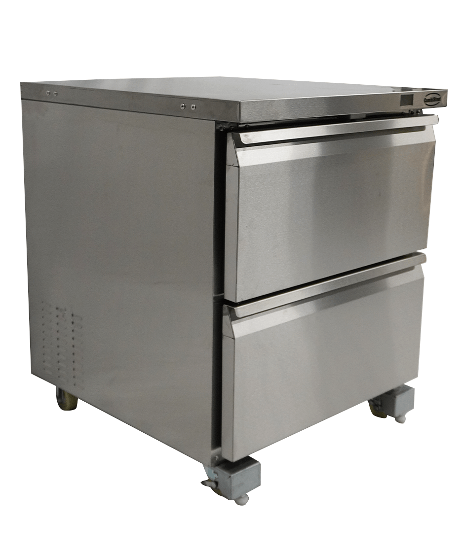 RÉFRIGÉRATEUR/CONGÉLATEUR EN ACIER INOX COMMUTABLE 2 TIROIR - 7450.0265 - COMBISTEEL