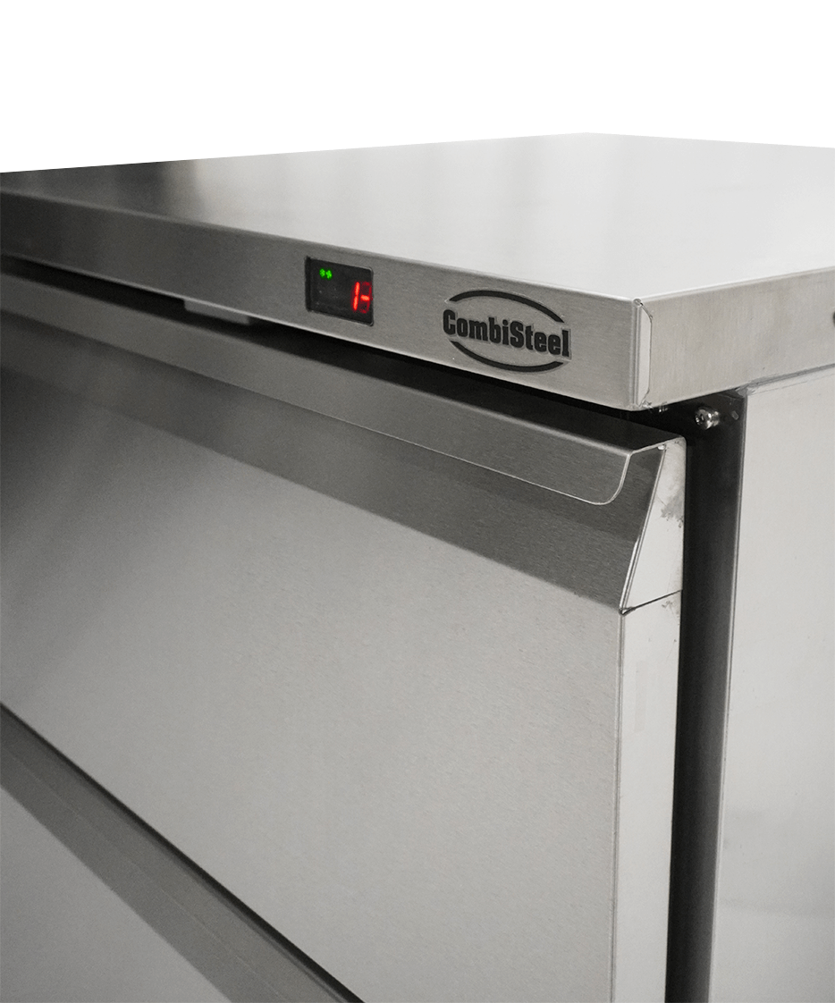 RÉFRIGÉRATEUR/CONGÉLATEUR EN ACIER INOX COMMUTABLE 2 TIROIR - 7450.0265 - COMBISTEEL