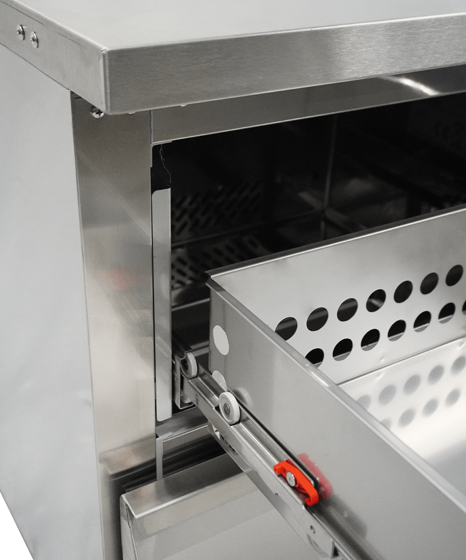 RÉFRIGÉRATEUR/CONGÉLATEUR EN ACIER INOX COMMUTABLE 2 TIROIR - 7450.0265 - COMBISTEEL