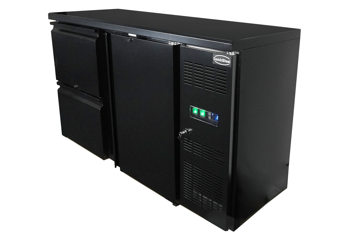 ARRIÈRE BAR RÉFRIGÉRÉE NOIR 1 PORTE ET 2 TIROIRS - 7450.0316 - COMBISTEEL