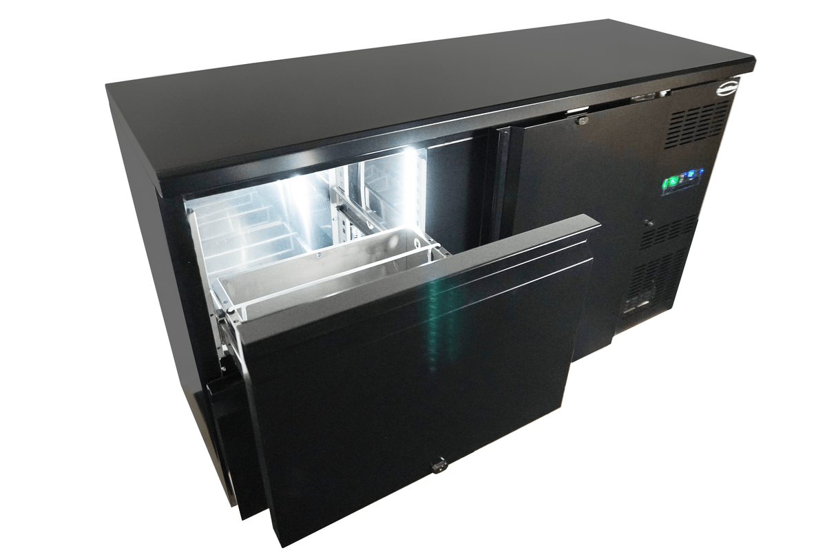 ARRIÈRE BAR RÉFRIGÉRÉE NOIR 1 PORTE ET 2 TIROIRS - 7450.0316 - COMBISTEEL