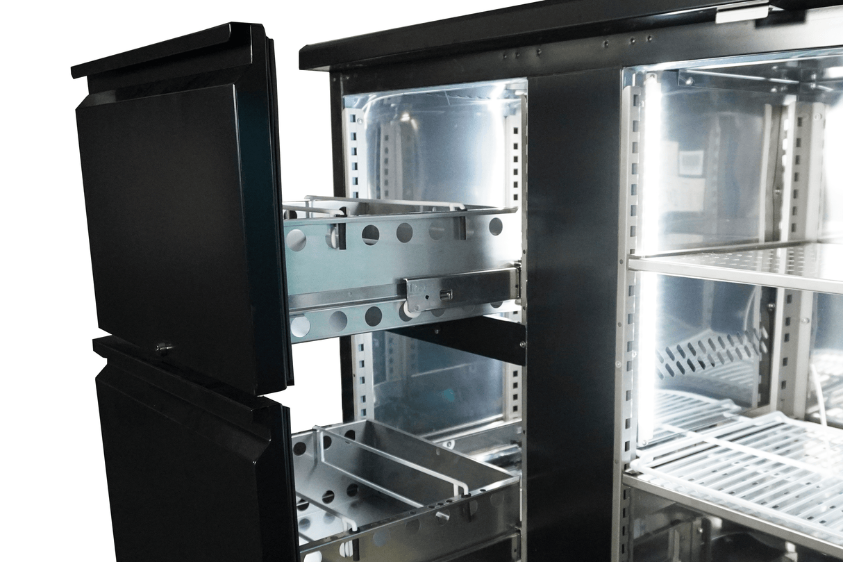 ARRIÈRE BAR RÉFRIGÉRÉE NOIR 2 PORTES ET 2 TIROIRS - 7450.0321 - COMBISTEEL