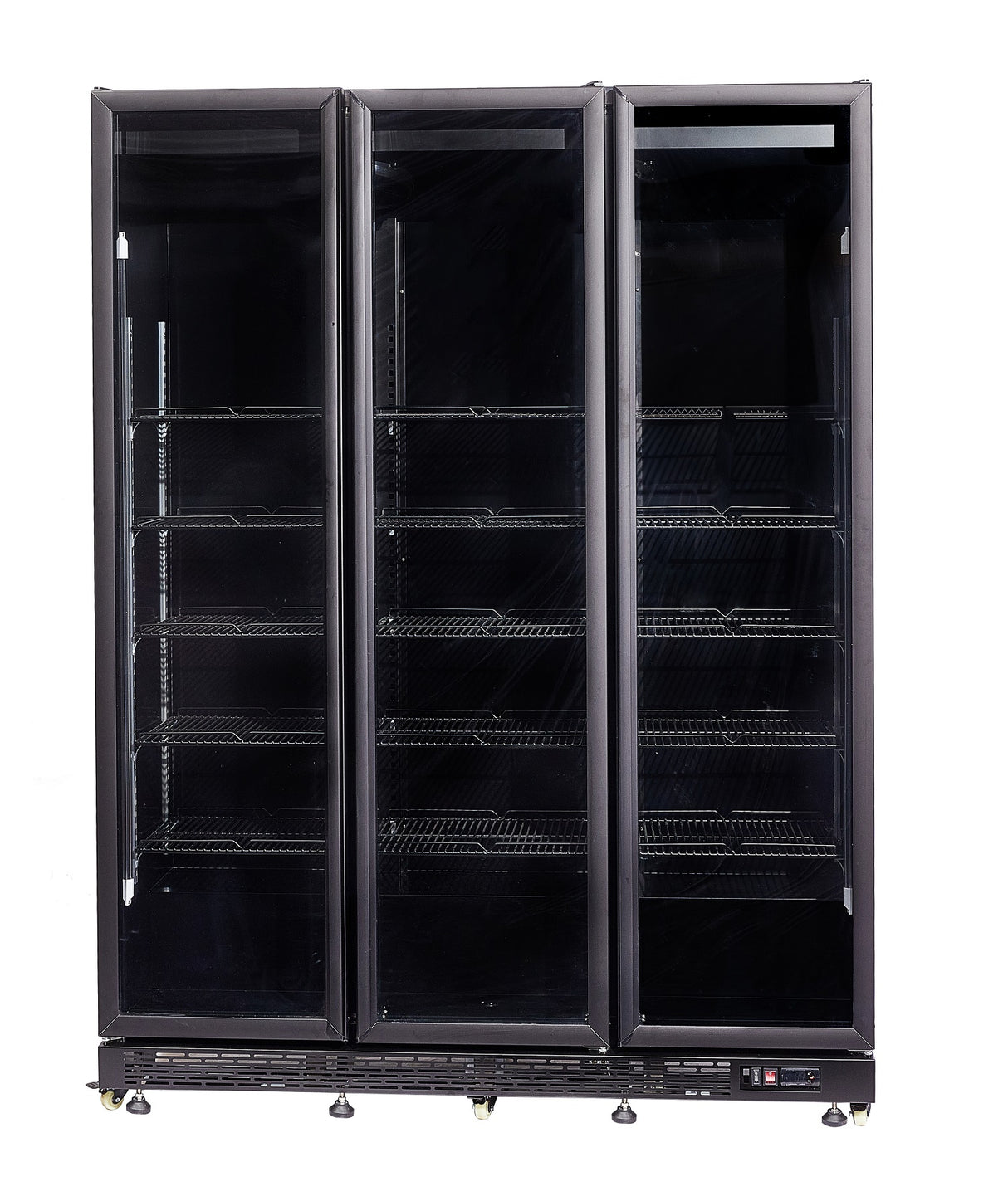 RÉFRIGÉRATEUR 3 PORTES EN VERRE NOIR NAP-1200 HT - AVEC PORTE CHAUFFANTE - 7455.1925 - COMBISTEEL