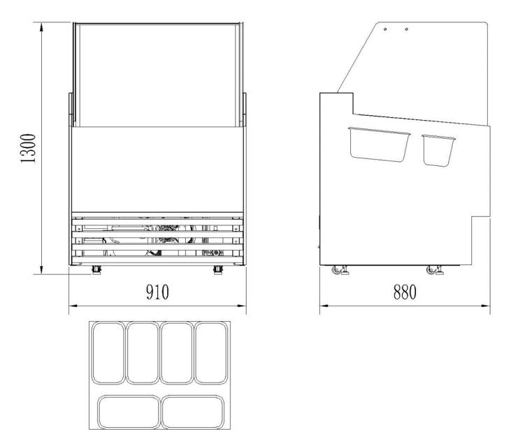 VITRINE À CREME GLACÉE KOMODO 6X5L - 7487.0250 - COMBISTEEL