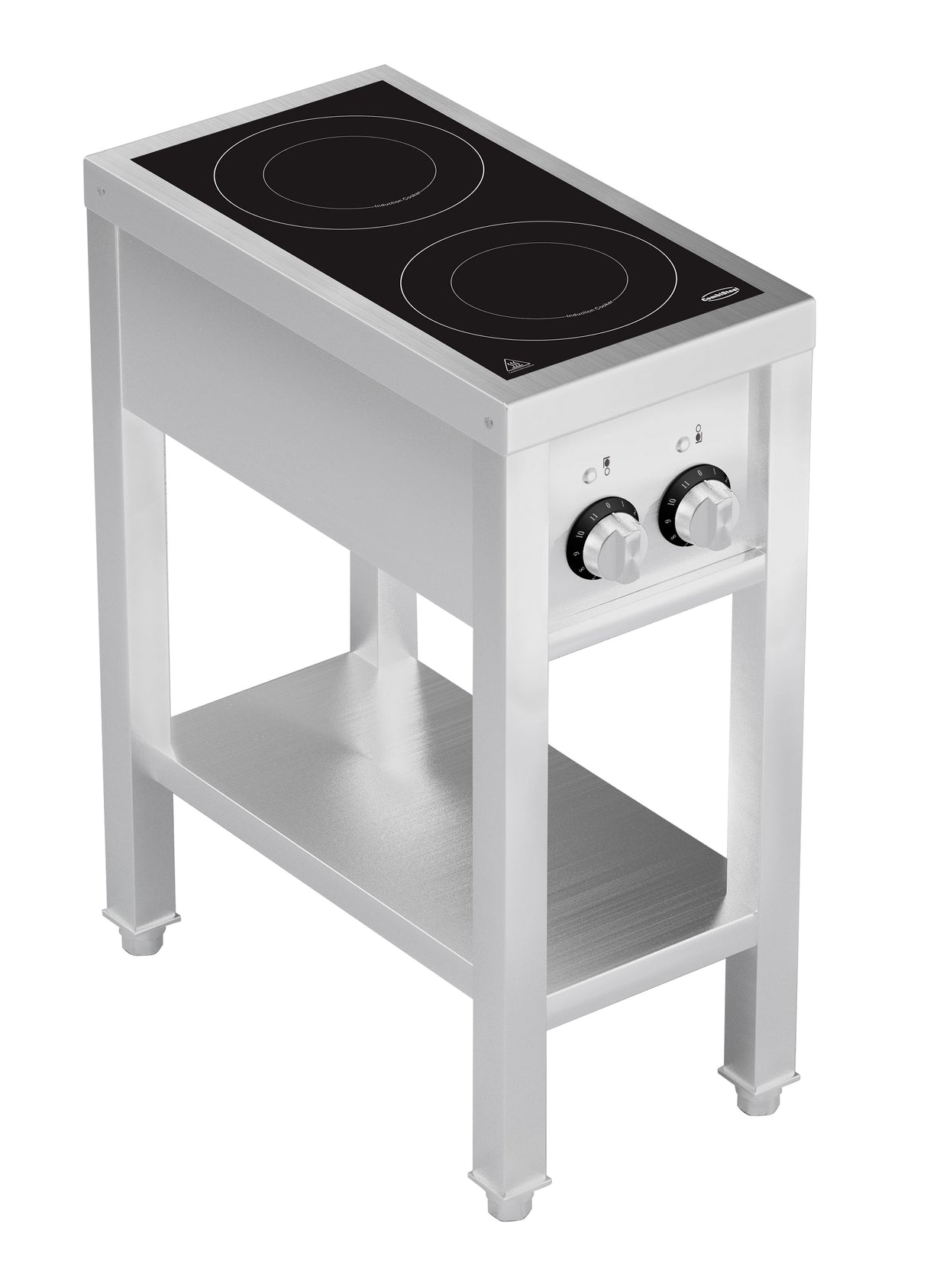 CUISINIÈRE À INDUCTION 2 ZONES AVEC ESSOUS OUVERT - 7505.0030 - COMBISTEEL