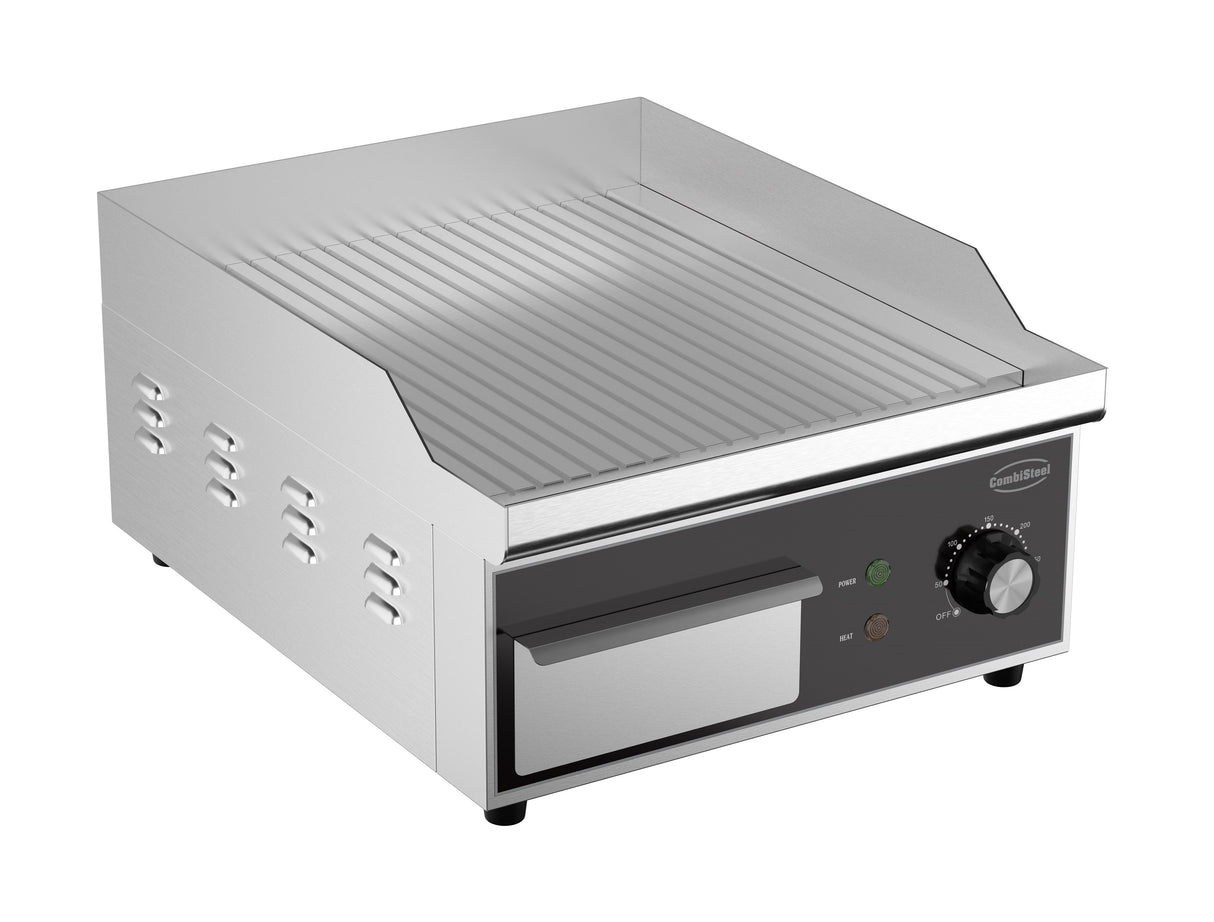 PLAQUE GRILLE ÉLECTRIQUE RAINURÉ - 7518.0145 - COMBISTEEL