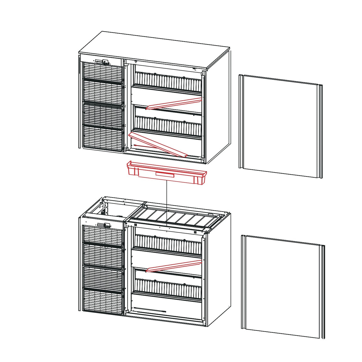 Vitrine horizontale prof 940 - neutre - VELP-9N-20-RR - CODIGEL