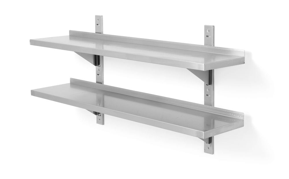 Étagère murale double, réglable, avec 2 supports - HENDI