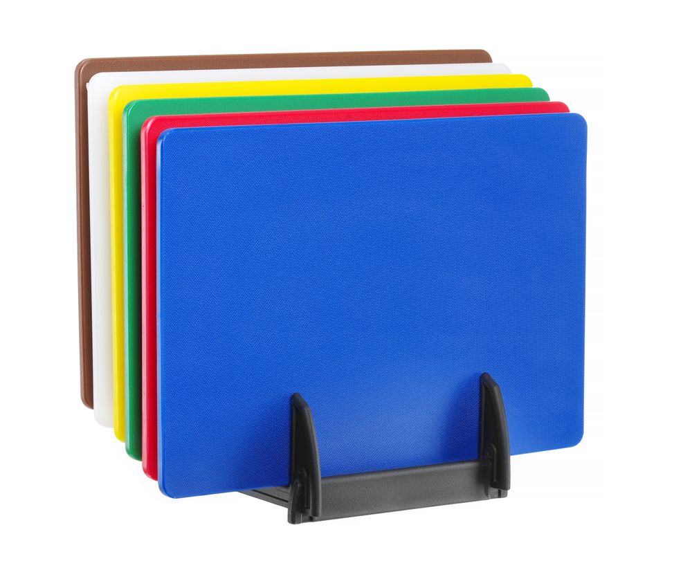 Set de 6 planches à découper HACCP avec rack - HENDI