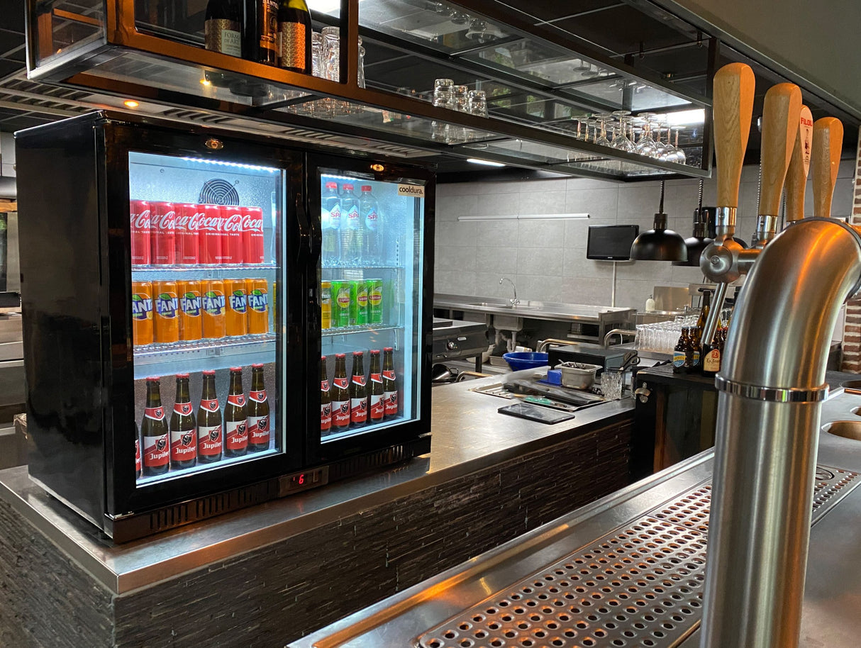 Réfrigérateur de bar avec 2 portes vitrées - 198 litres - CBB2D