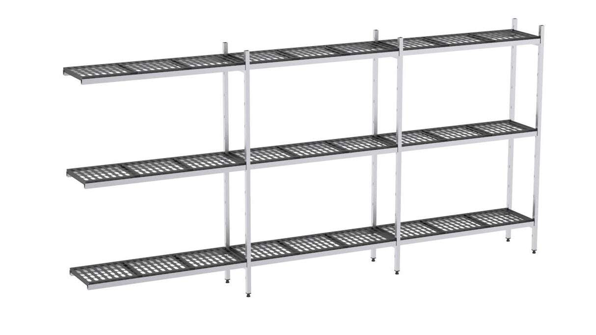 Rayonnage aluminium angle 4117x370 1700 3 niveaux- DISTFORM - EAA00039