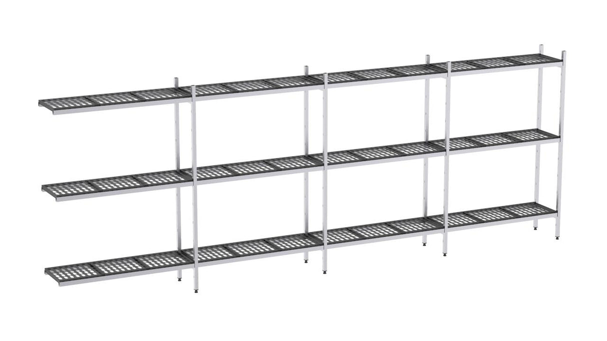 Rayonnage aluminium angle 4970x370 1700 3 niveaux- DISTFORM - EAA00048
